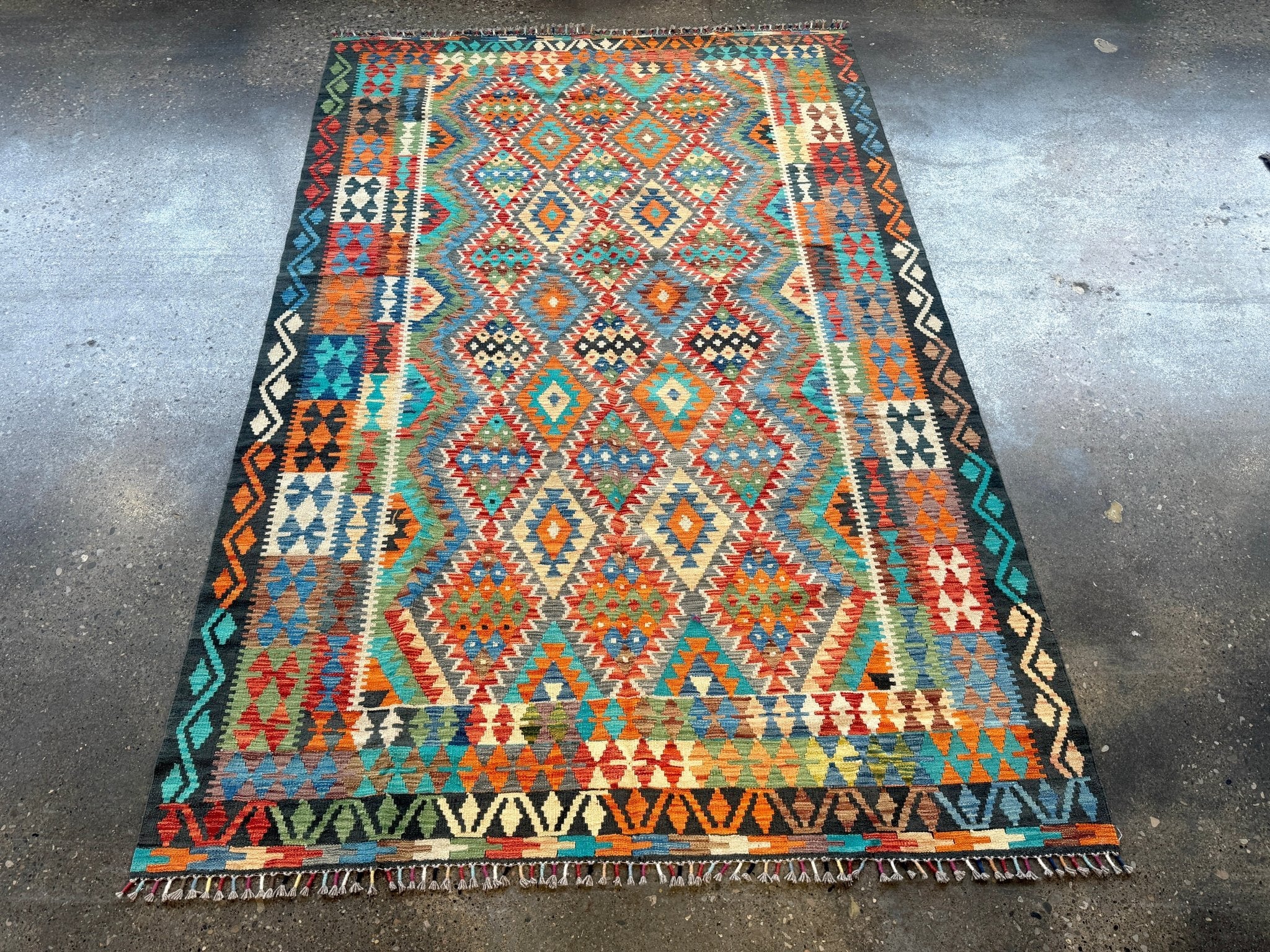 Afghan Maimana Kilim Rug | 6' 6" x 9' 8" - Rug the Rock - available