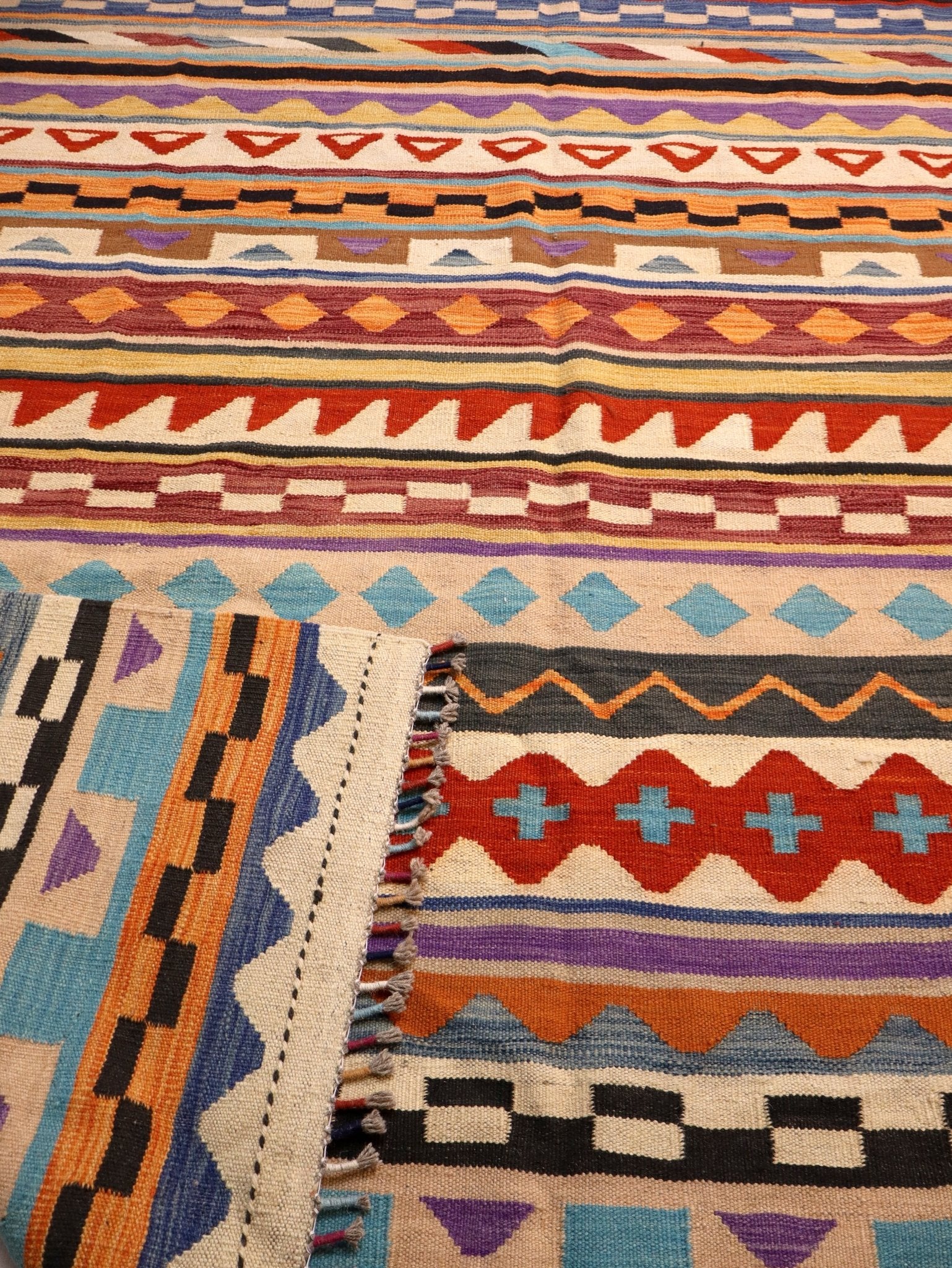 Afghan Maimana Kilim Rug | 6' 7" x 9' 10" - Rug the Rock - available