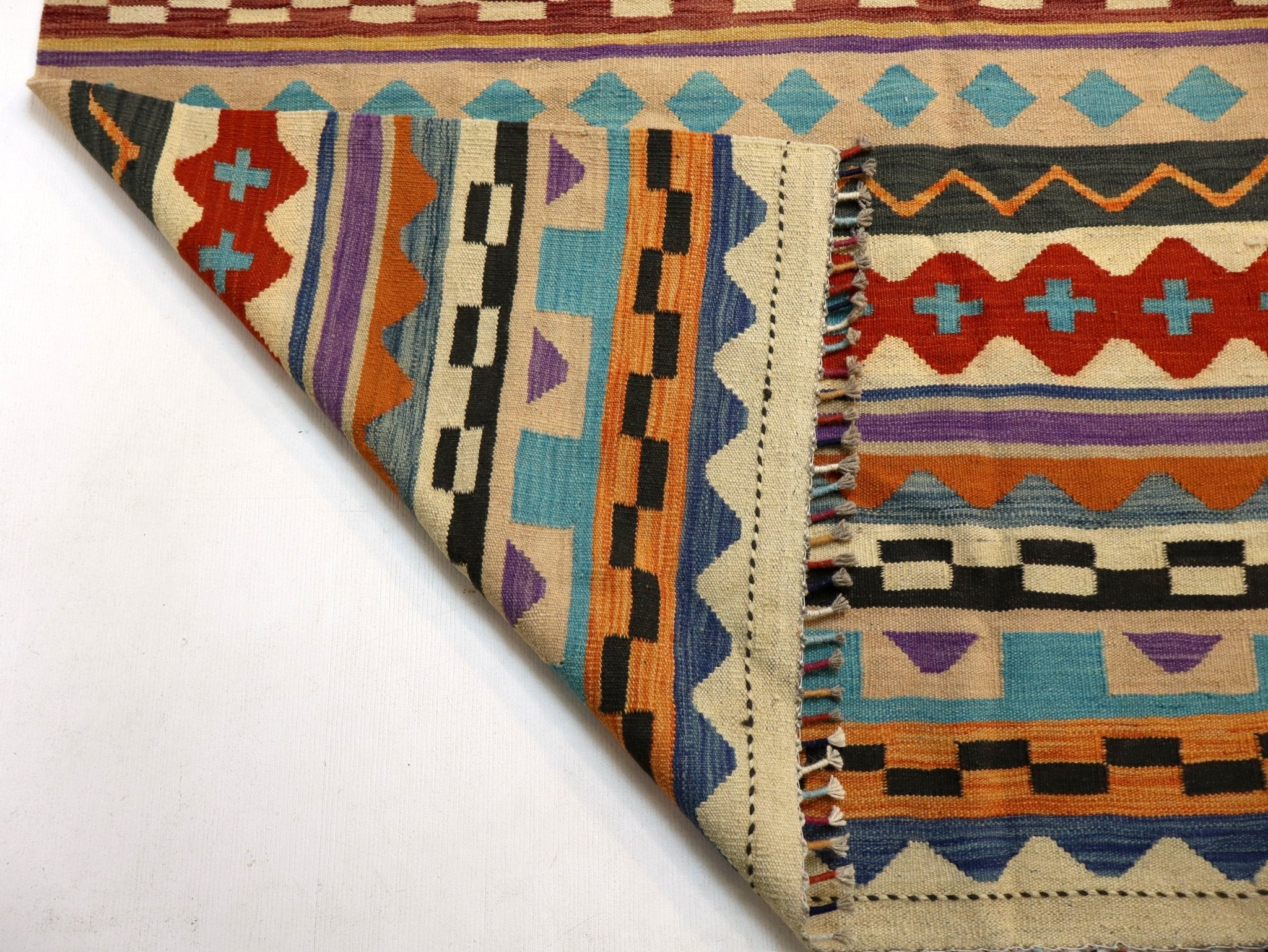 Afghan Maimana Kilim Rug | 6' 7" x 9' 10" - Rug the Rock - available