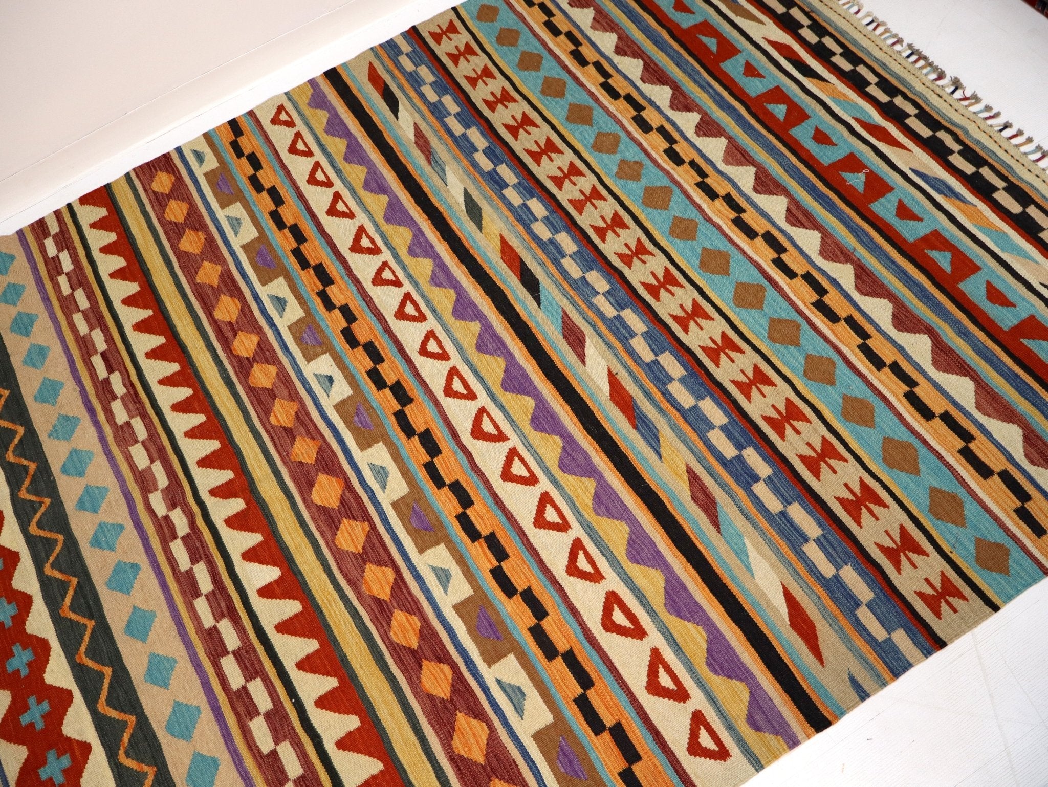 Afghan Maimana Kilim Rug | 6' 7" x 9' 10" - Rug the Rock - available