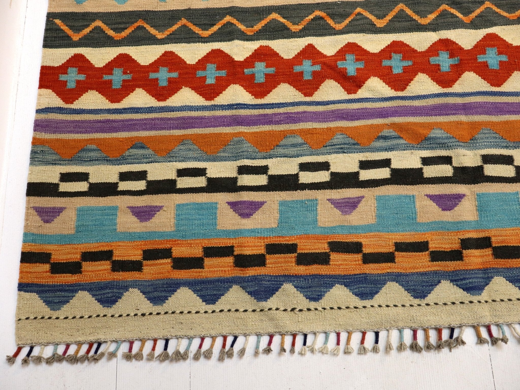 Afghan Maimana Kilim Rug | 6' 7" x 9' 10" - Rug the Rock - available