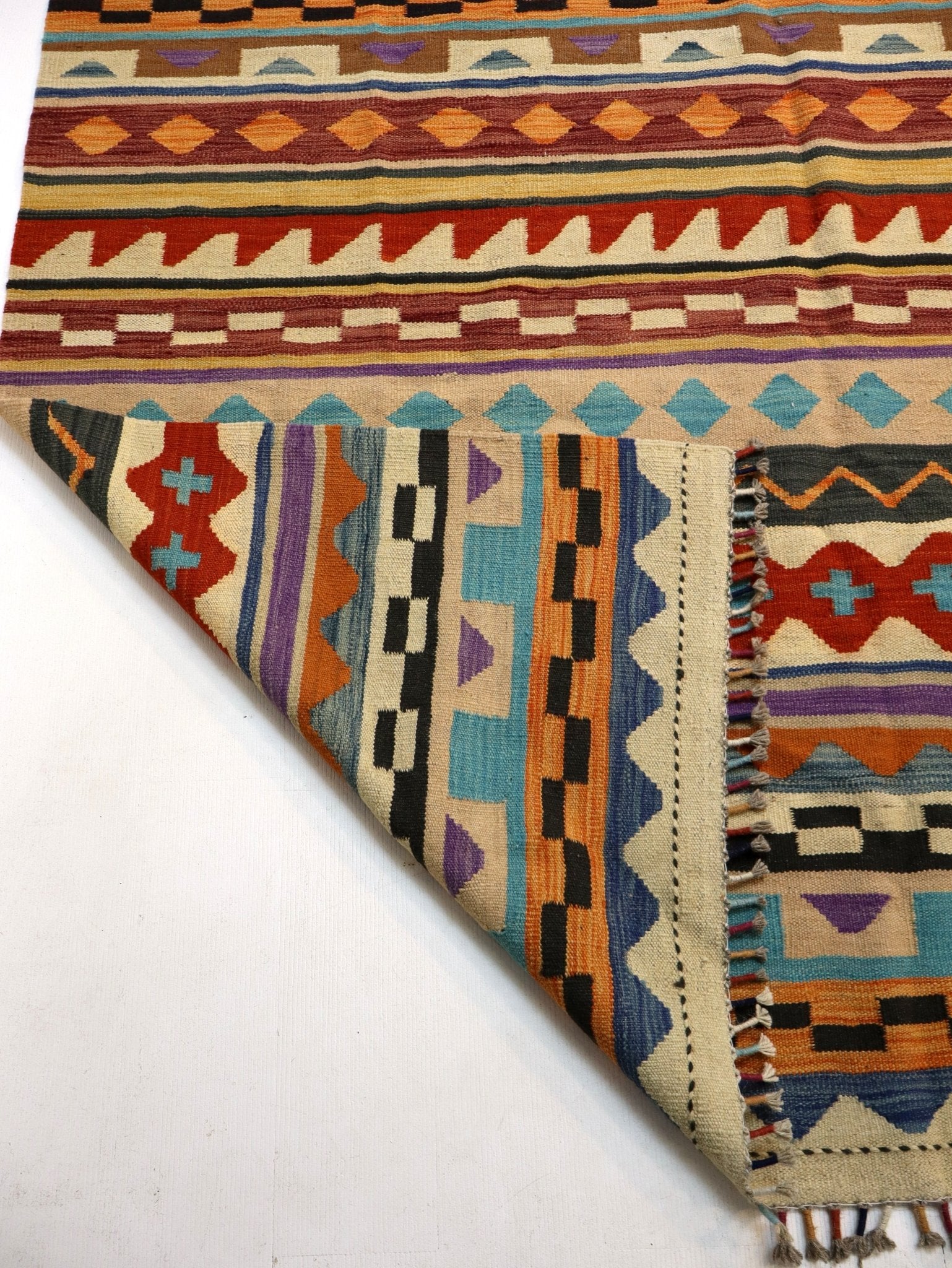 Afghan Maimana Kilim Rug | 6' 7" x 9' 10" - Rug the Rock - available