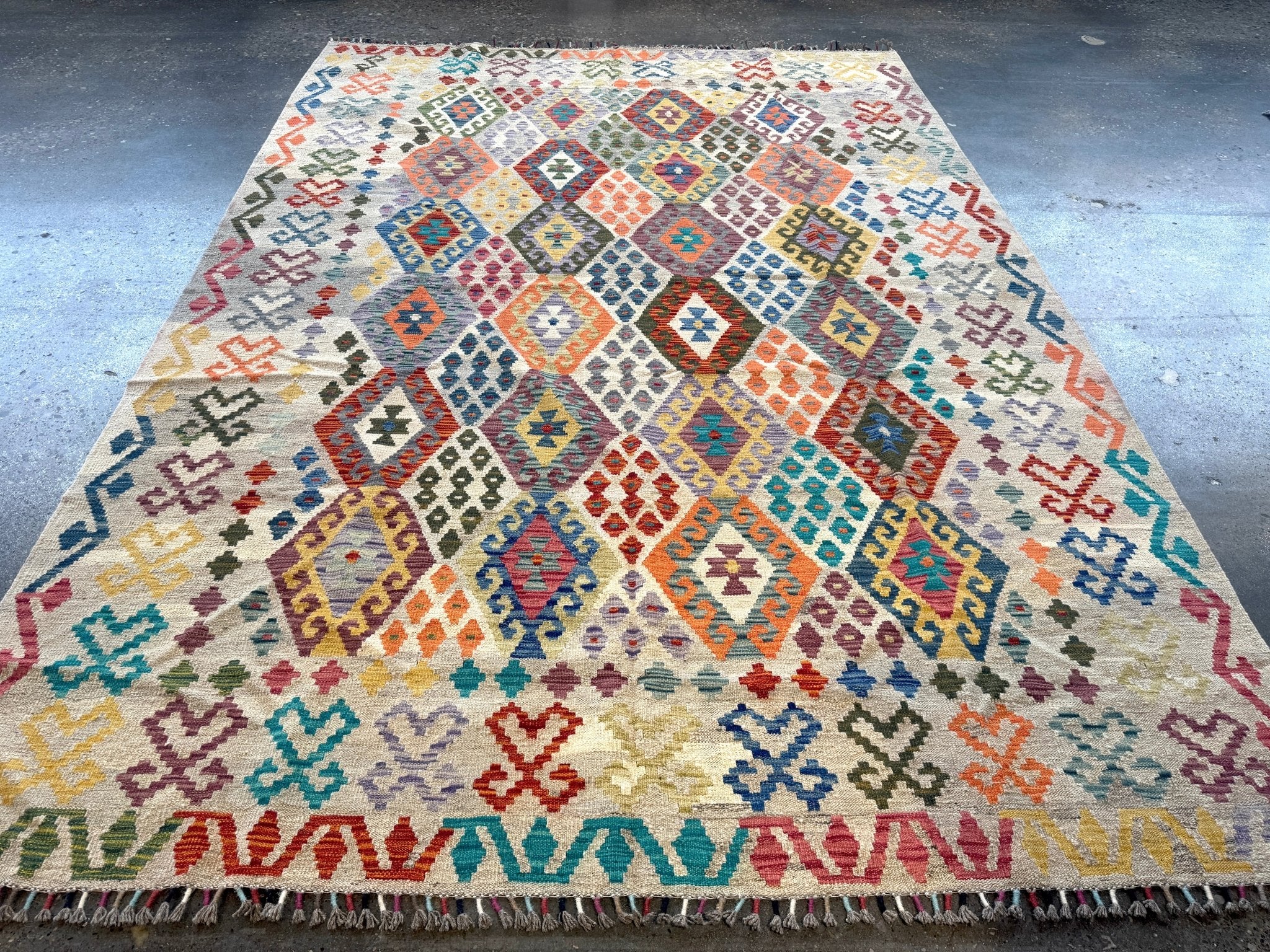 Afghan Maimana Kilim Rug | 7' x 9' 11" - Rug the Rock - available