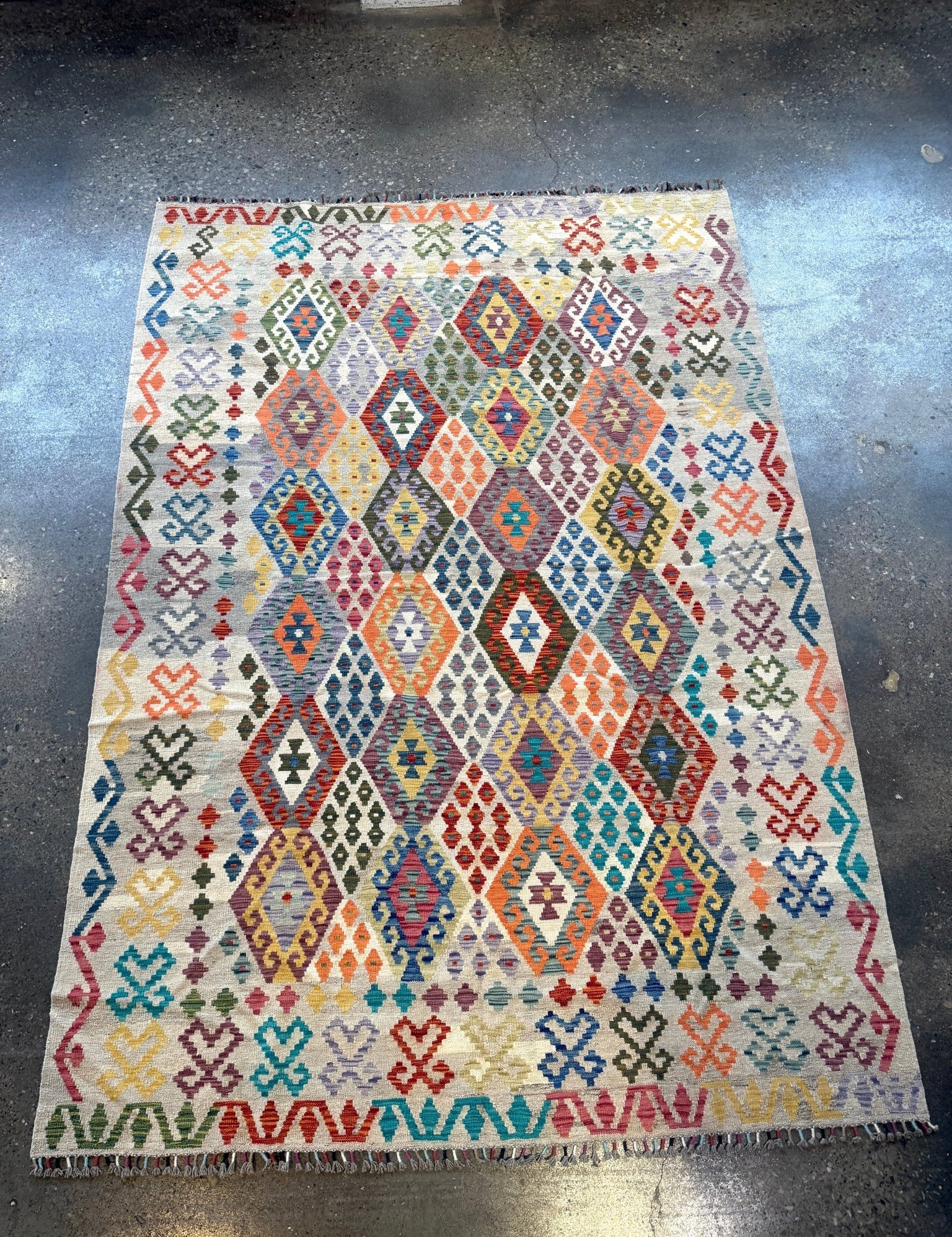 Afghan Maimana Kilim Rug | 7' x 9' 11" - Rug the Rock - available