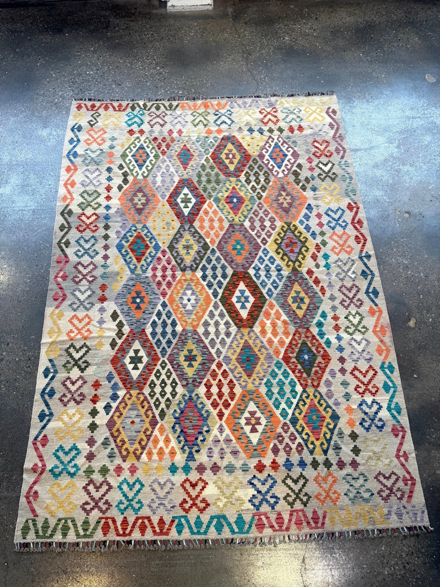 9/11 Rug Afghan Maimana Kilim Rug | 7' x 9' 11