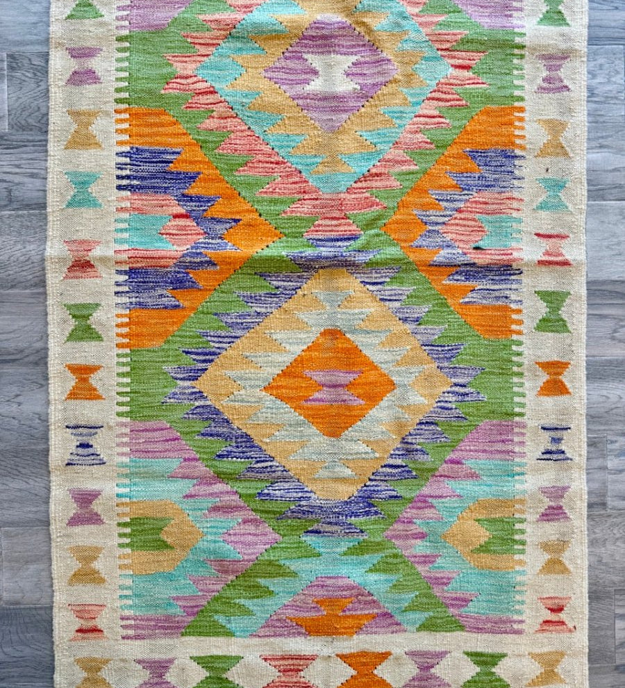 Afghan Maimana Kilim Runner | 2' 10" x 9' 10" - Rug the Rock