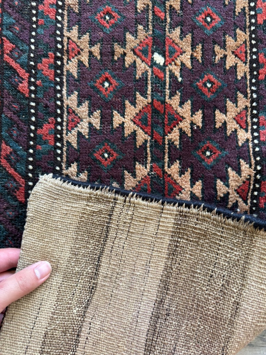 Antique Baluch Bag Face Rug | 1' 6" x 3' - Rug the Rock