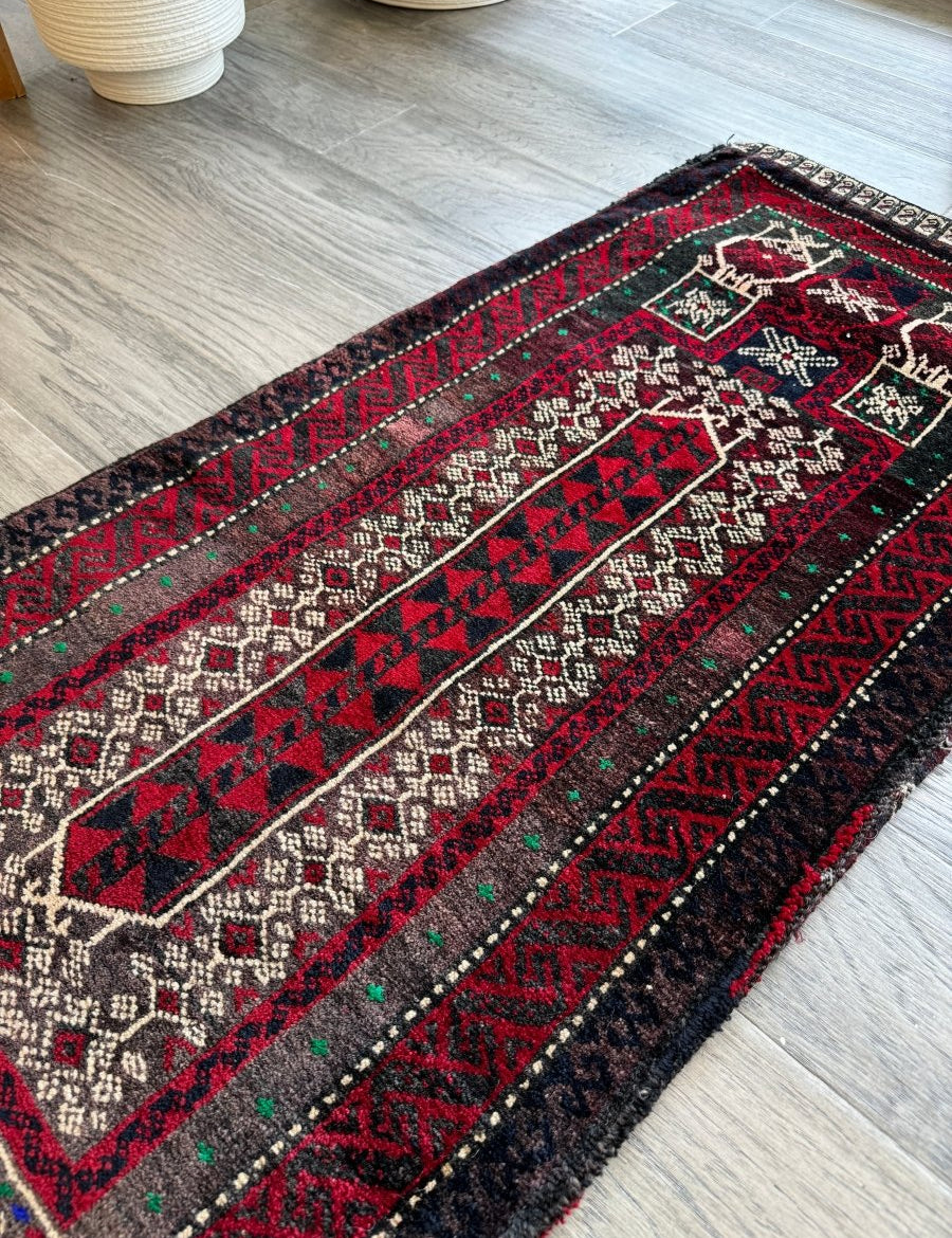 Antique Baluch Saddlebag | 1' 8" x 3' 9" - Rug the Rock