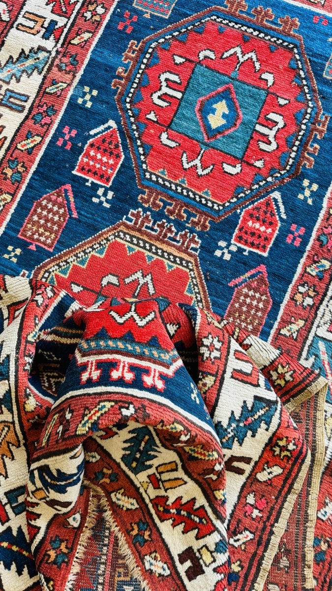 Antique Caucasian Kazak Rug | 3' 9" x 9' 6" - Rug the Rock