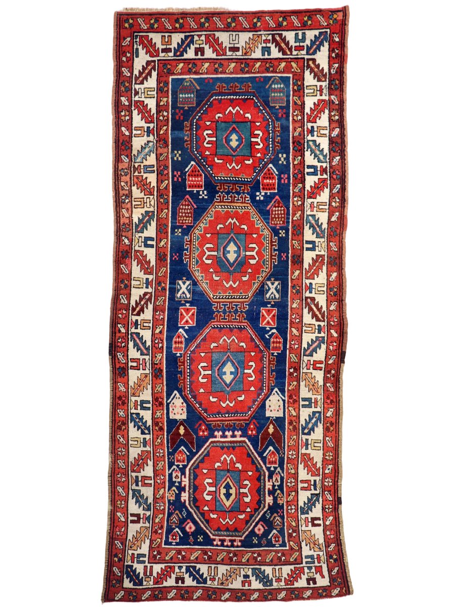 Antique Caucasian Kazak Rug | 3' 9" x 9' 6" - Rug the Rock - 6 x 9antique rugscaucasian rugs