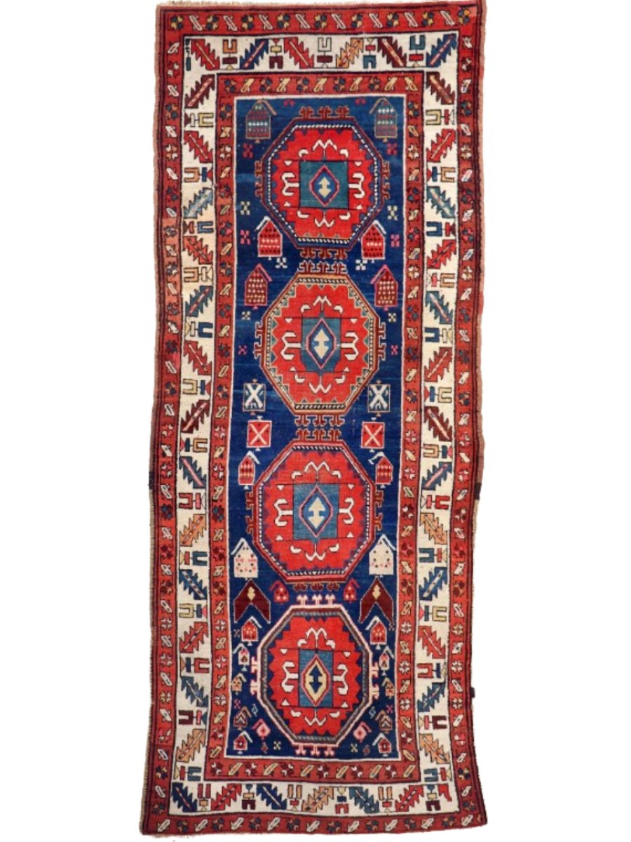 Antique Caucasian Kazak Rug | 3' 9" x 9' 6" - Rug the Rock