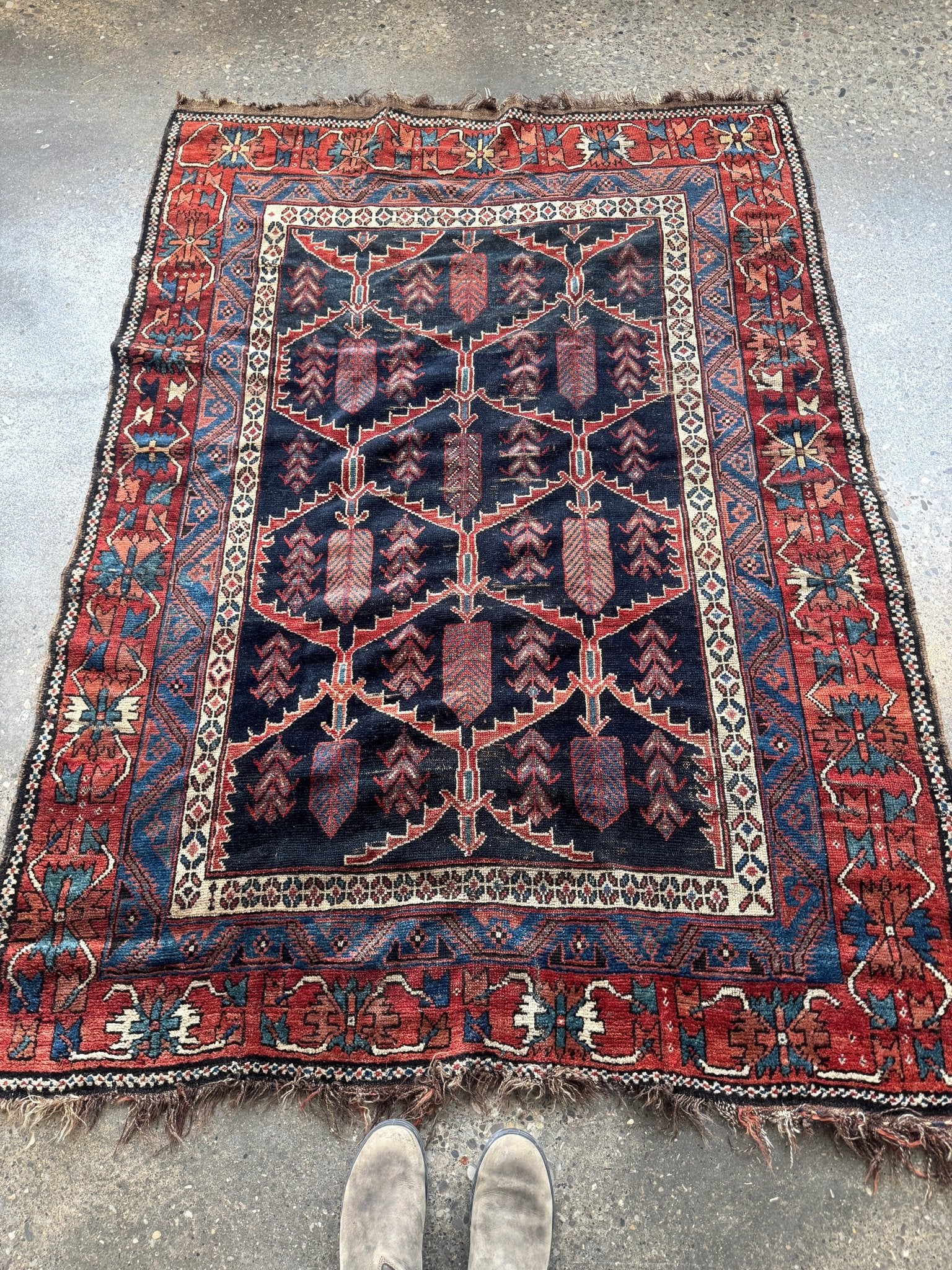 Antique Persian Bakhtiari Rug | 5' x 7’ 4" - Rug the Rock - Afshar RugsavailableMedium Rugs | 3' 6' x 4' x 7'