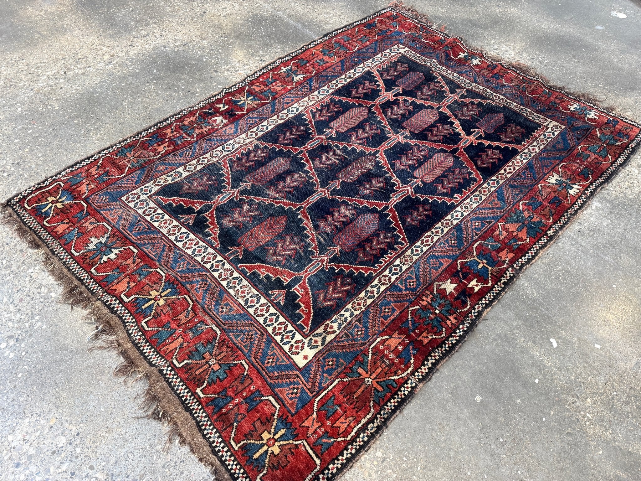 Antique Persian Bakhtiari Rug | 5' x 7’ 4" - Rug the Rock - Afshar RugsavailableMedium Rugs | 3' 6' x 4' x 7'