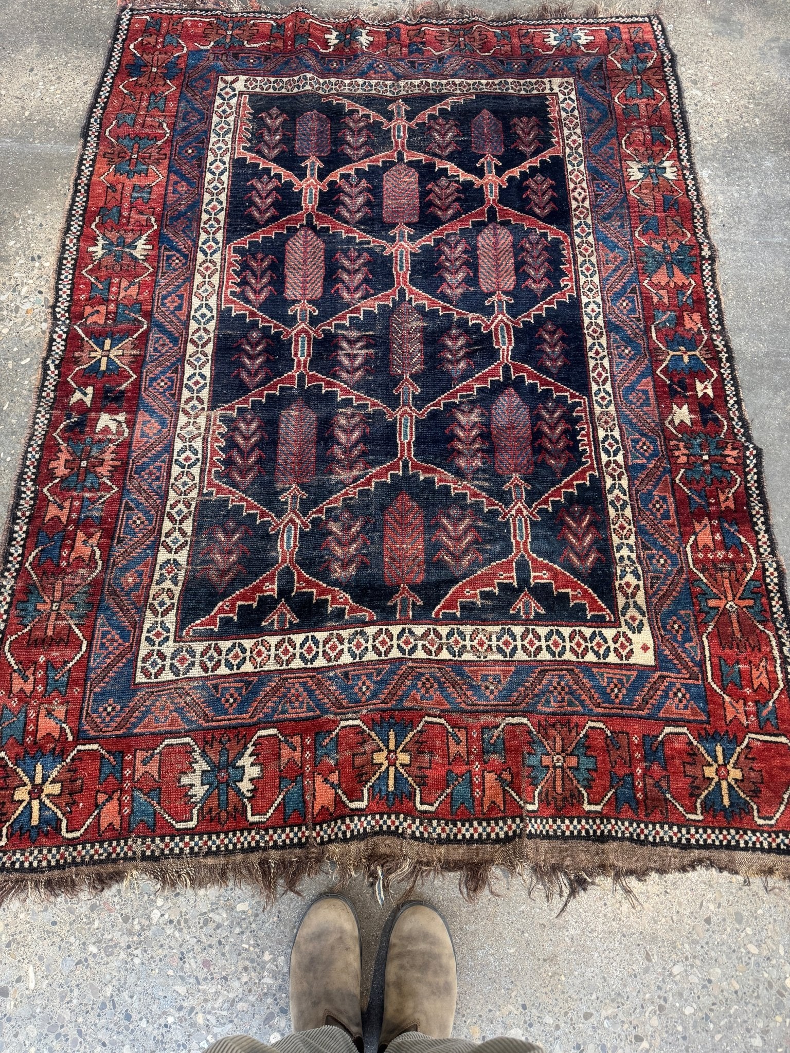 Antique Persian Bakhtiari Rug | 5' x 7’ 4" - Rug the Rock - Afshar RugsavailableMedium Rugs | 3' 6' x 4' x 7'