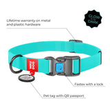 Waterproof Dog Collar Heavy Duty Adjustable for Medium Dogs M Size Glow in Dark Rug the Rock
