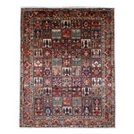 Bakhtiari Rug — Garden Panels in Rust & Indigo | 9'9" × 12'2" - Rug the Rock - availableBakhtiariHand-knotted