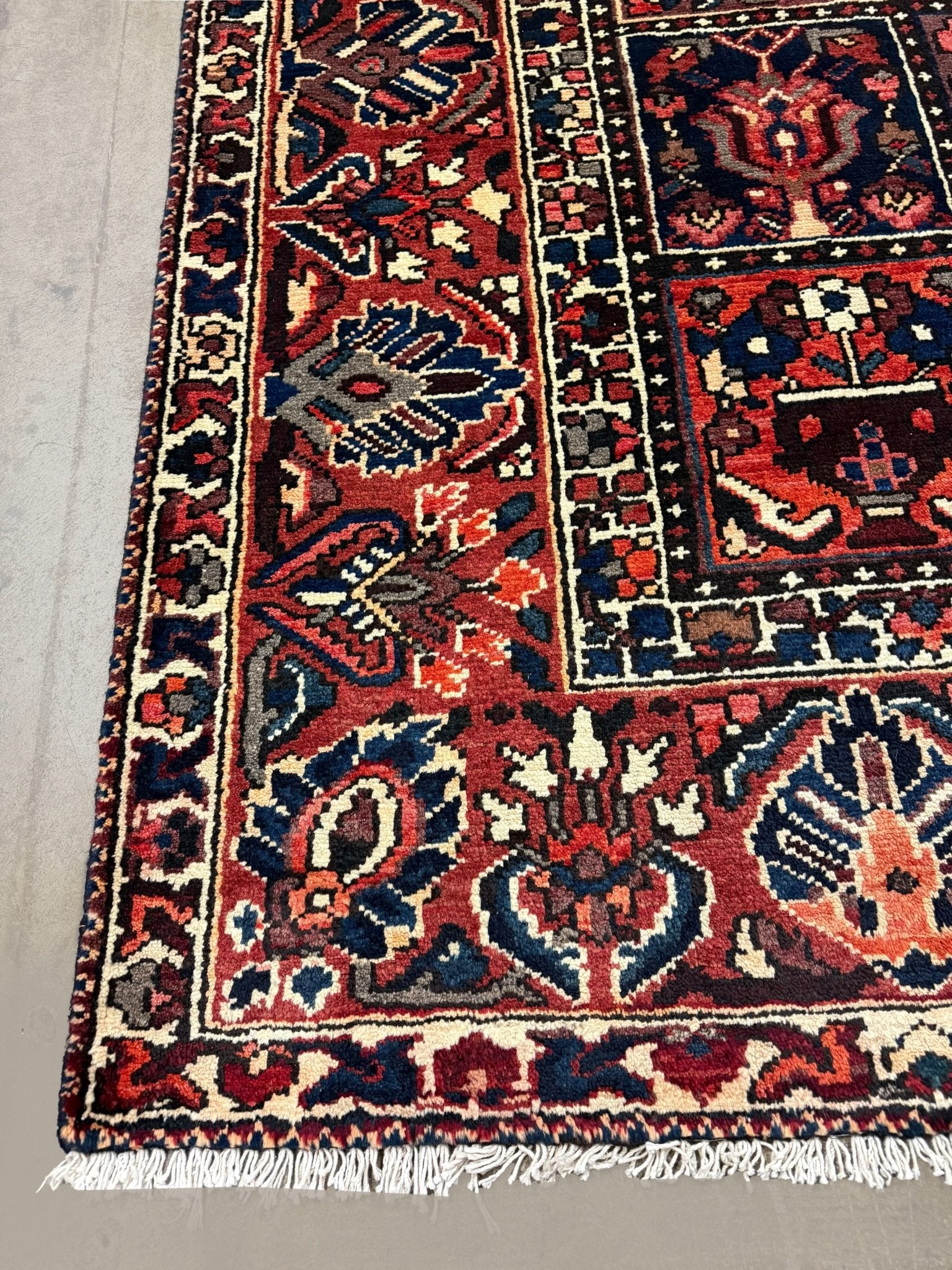 Bakhtiari Rug — Garden Panels in Rust & Indigo | 9'9" × 12'2" - Rug the Rock - availableBakhtiariHand-knotted
