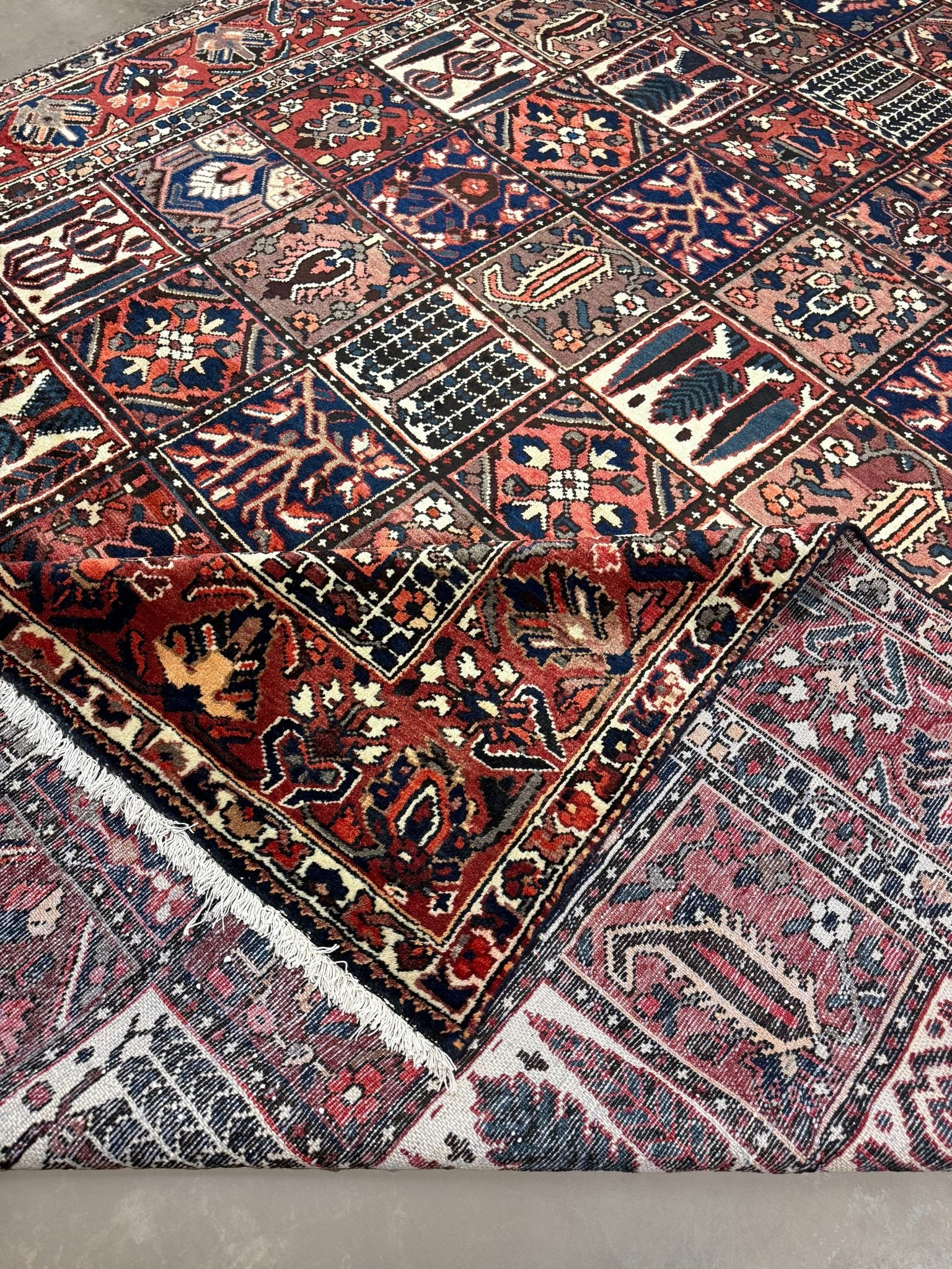 Bakhtiari Rug — Garden Panels in Rust & Indigo | 9'9" × 12'2" - Rug the Rock - availableBakhtiariHand-knotted