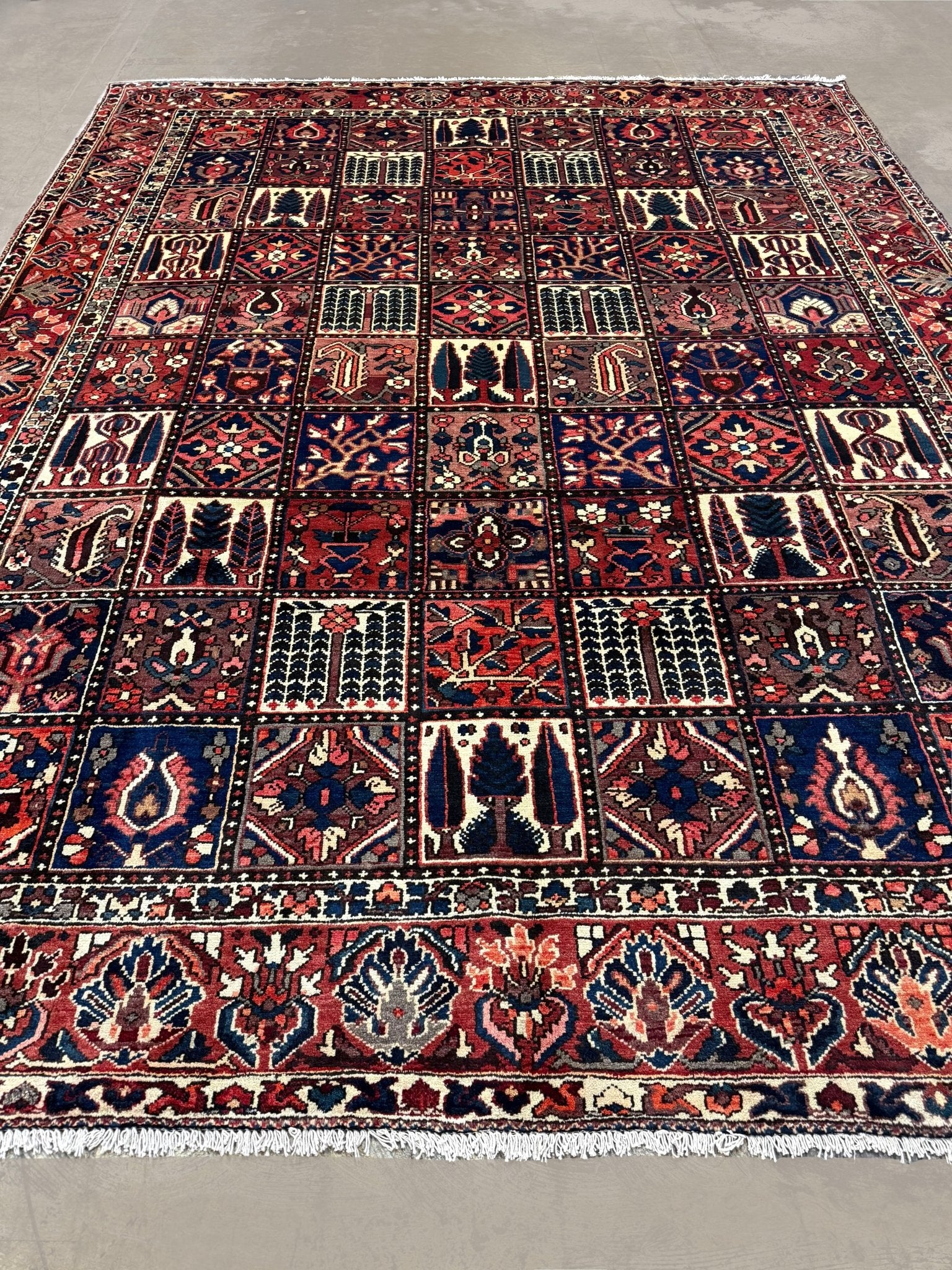 Bakhtiari Rug — Garden Panels in Rust & Indigo | 9'9" × 12'2" - Rug the Rock - availableBakhtiariHand-knotted