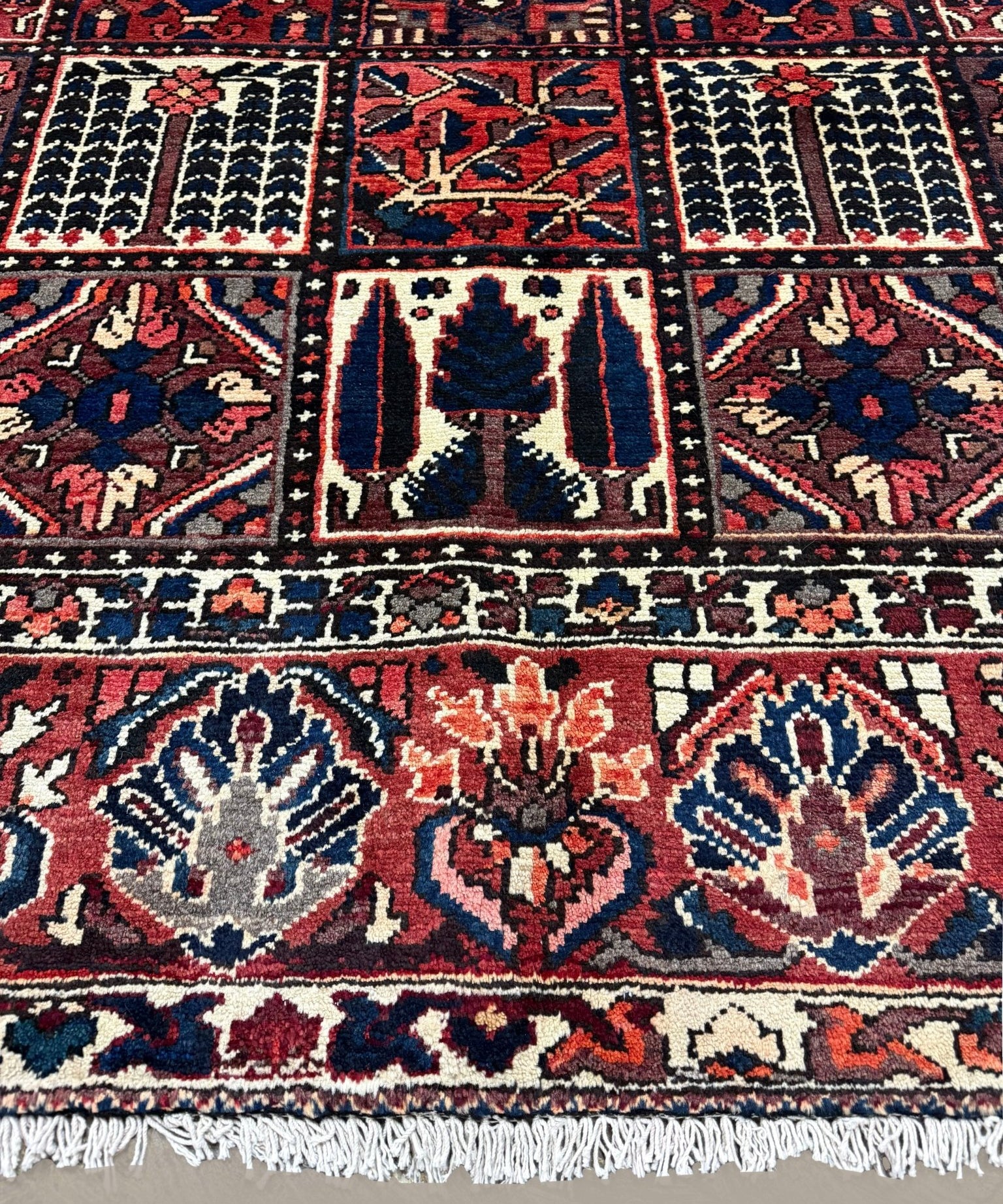Bakhtiari Rug — Garden Panels in Rust & Indigo | 9'9" × 12'2" - Rug the Rock - availableBakhtiariHand-knotted