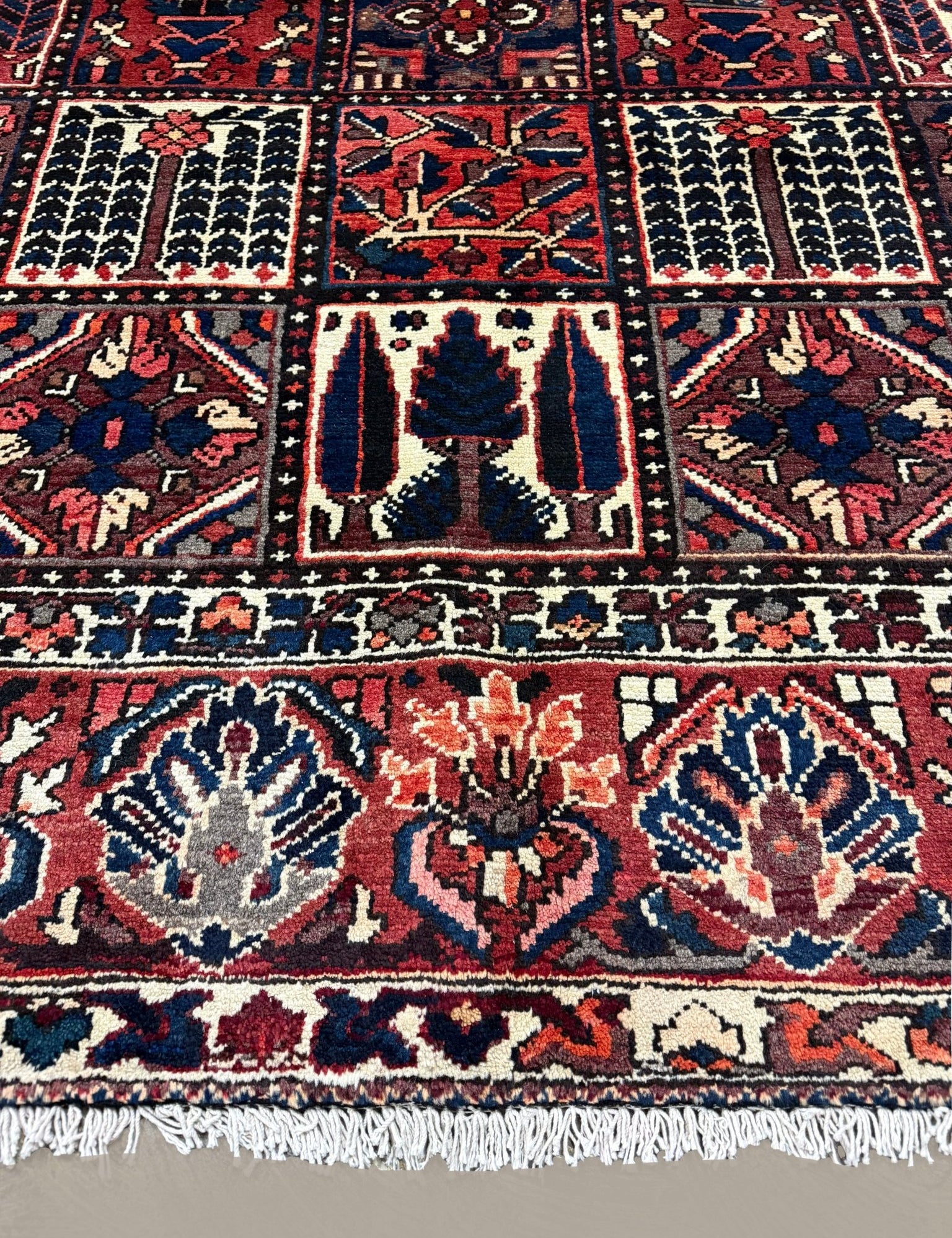 Bakhtiari Rug — Garden Panels in Rust & Indigo | 9'9" × 12'2" - Rug the Rock - availableBakhtiariHand-knotted