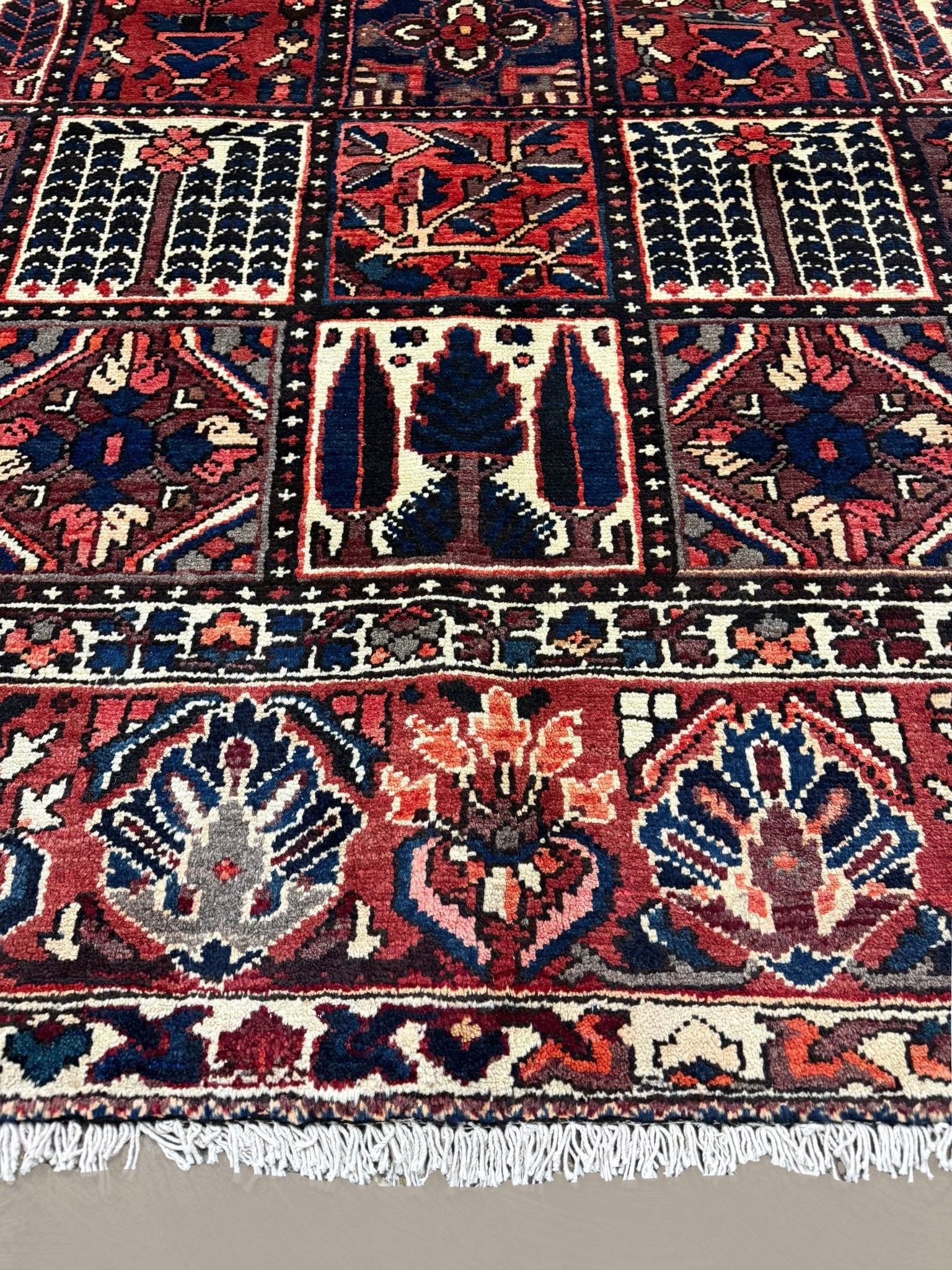 Bakhtiari Rug — Garden Panels in Rust & Indigo | 9'9" × 12'2" - Rug the Rock - availableBakhtiariHand-knotted