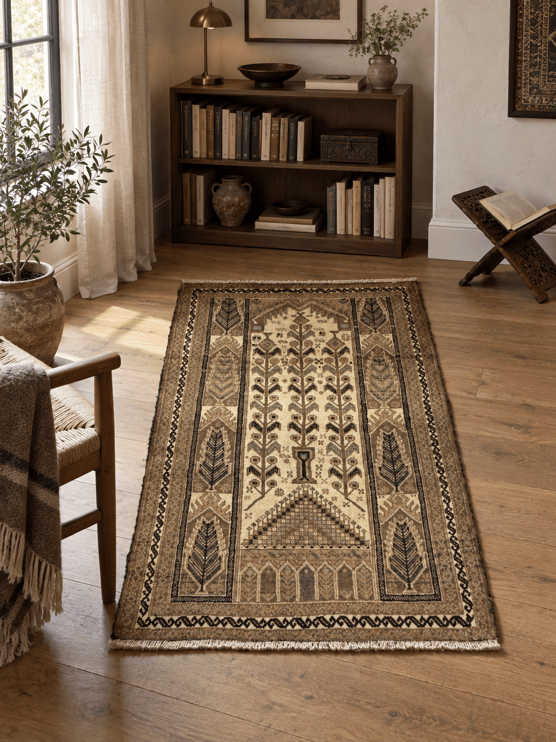 Baluch Prayer Rug — Camel & Ivory Tree of Life | 3'5" × 6'1" - Rug the Rock - available