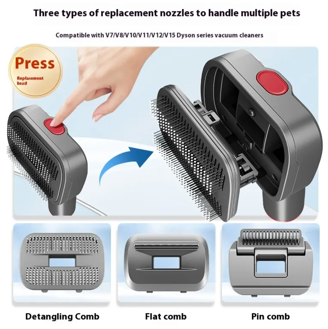 Full Series Pet Shaver Comb Suit with Hair Suction Head for Dogs and Cats Rug the Rock