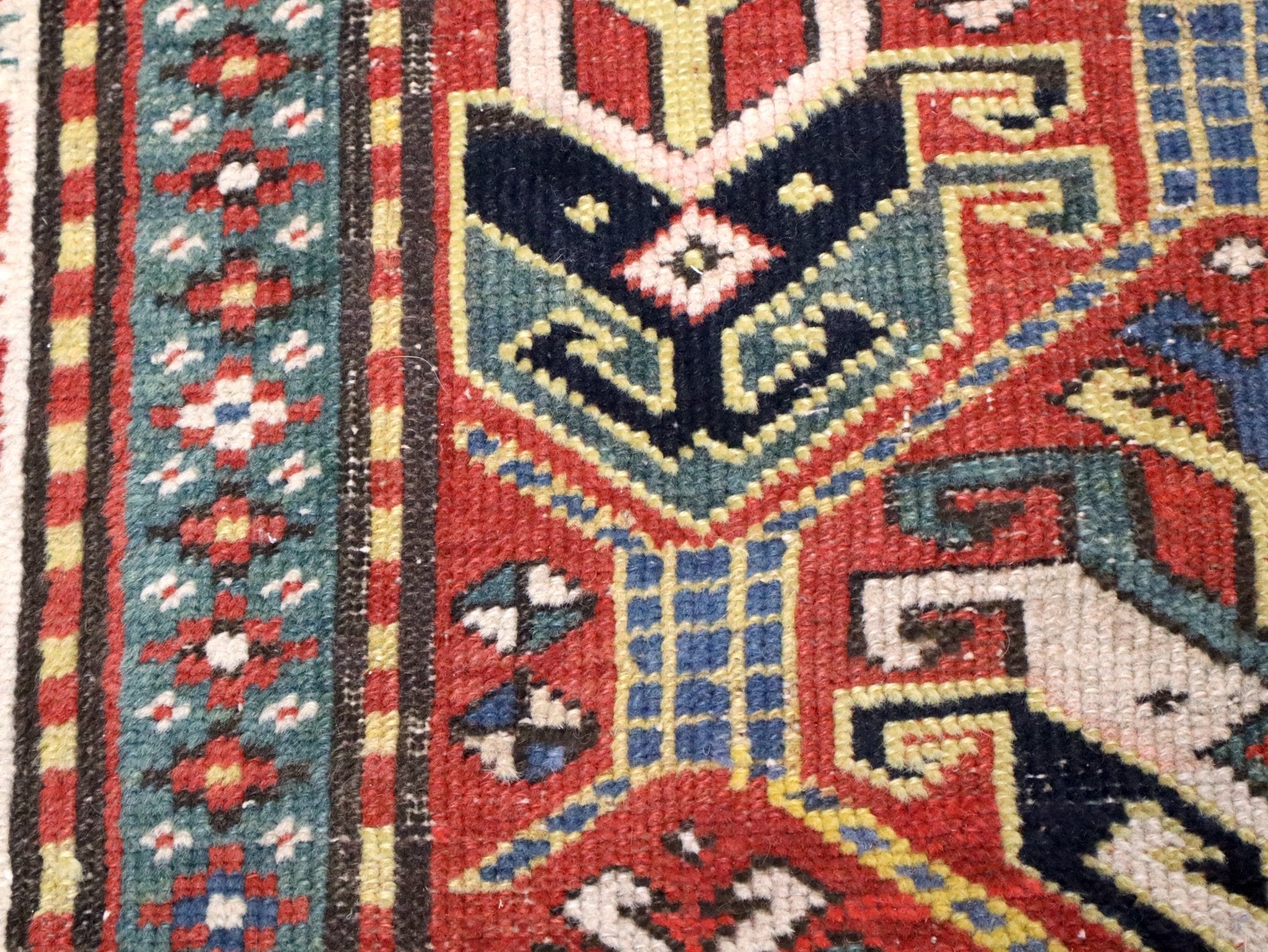 Caucasian Karabakh Runner Rug | 3' 1" x 11' 3" - Rug the Rock - multicolor colorRunner Rugyellow color