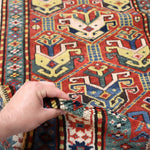Caucasian Karabakh Runner Rug | 3' 1" x 11' 3" - Rug the Rock - multicolor colorRunner Rugyellow color