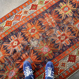 Caucasian Kazak Runner Rug | 3' 11" x 8' 10" - Rug the Rock - available