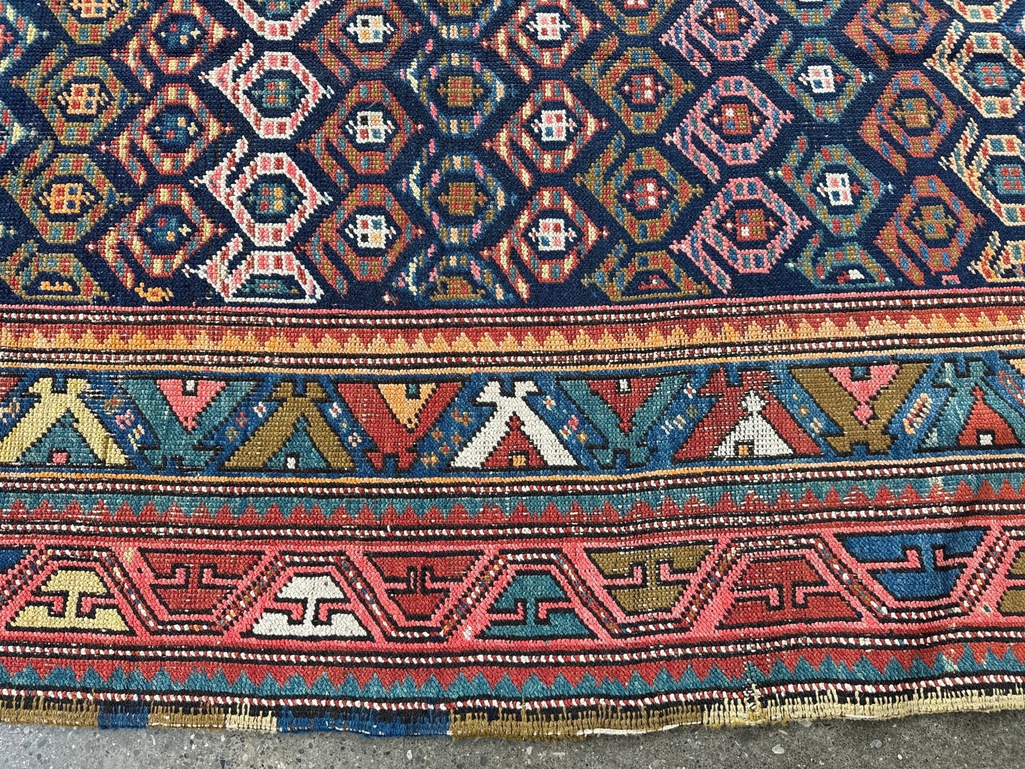 Caucasian Kazak Runner Rug | 3' 11" x 8' 10" Rug the Rock