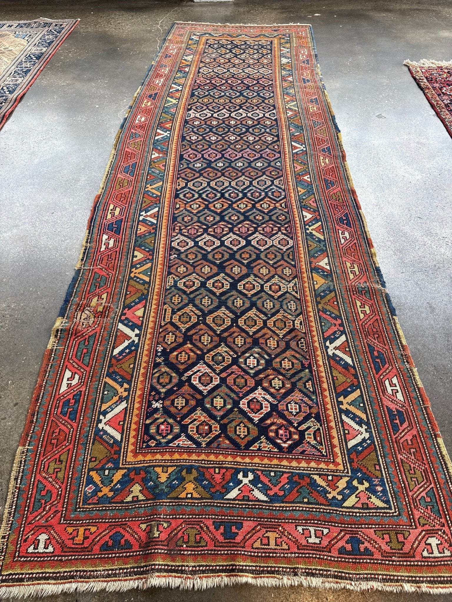 Caucasian Kazak Runner Rug | 3' 11" x 8' 10" Rug the Rock