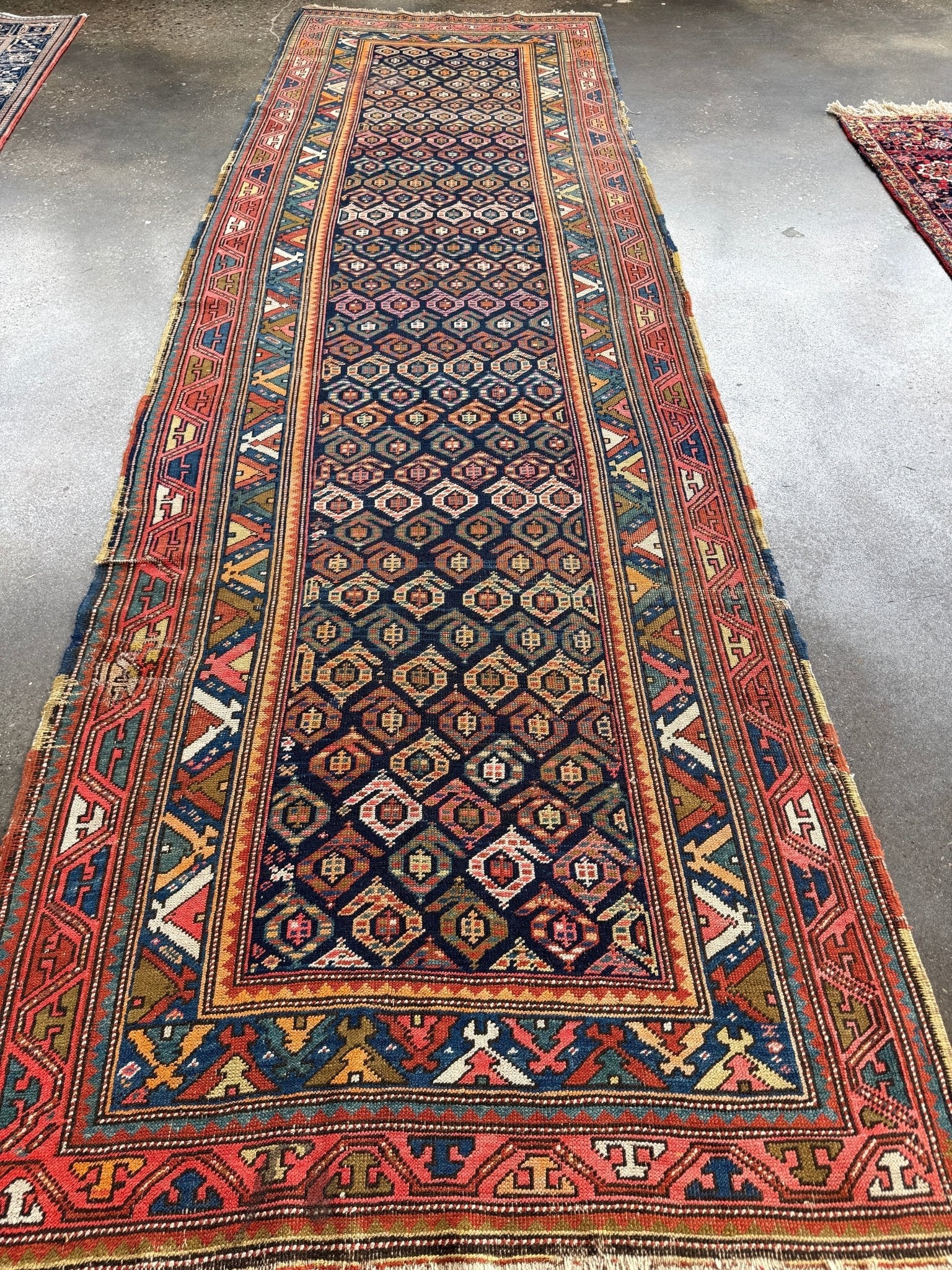 Caucasian Kazak Runner Rug | 3' 11" x 8' 10" Rug the Rock
