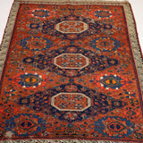 Caucasian Kuba Soumak Rug | 4' 6" x 5' 2" - Rug the Rock - caucasian rugsgreen colorKilim Rugs