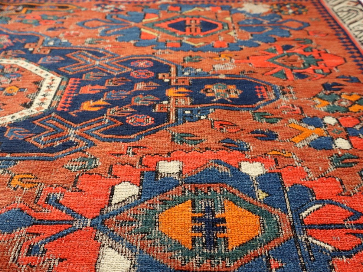 Caucasian Kuba Soumak Rug | 4' 6" x 5' 2" - Rug the Rock - caucasian rugsgreen colorKilim Rugs