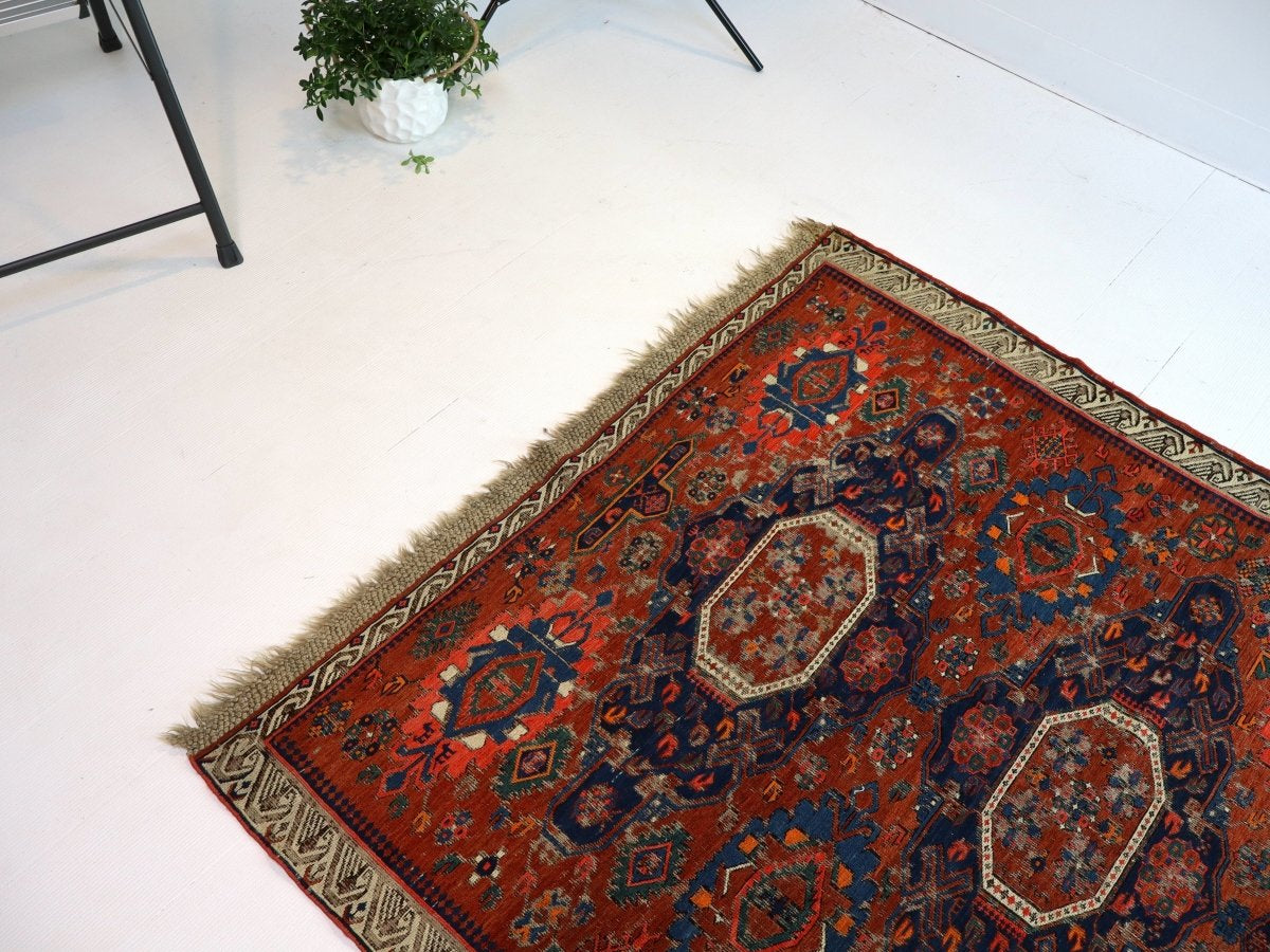 Caucasian Kuba Soumak Rug | 4' 6" x 5' 2" - Rug the Rock - caucasian rugsgreen colorKilim Rugs
