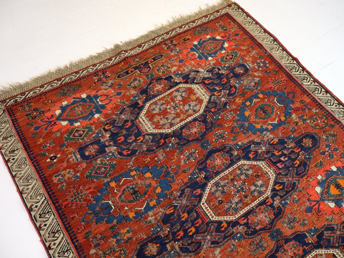 Caucasian Kuba Soumak Rug | 4' 6" x 5' 2" - Rug the Rock - caucasian rugsgreen colorKilim Rugs