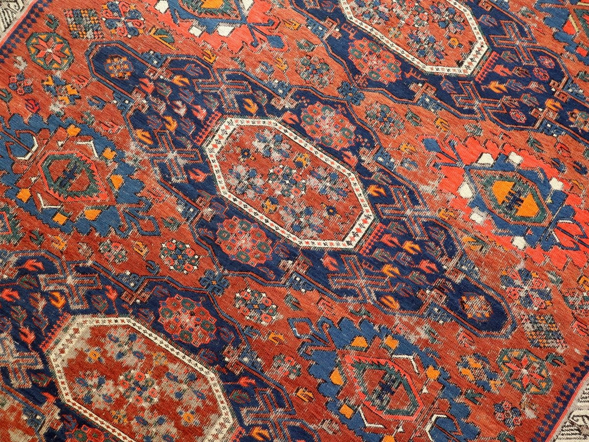Caucasian Kuba Soumak Rug | 4' 6" x 5' 2" - Rug the Rock - caucasian rugsgreen colorKilim Rugs