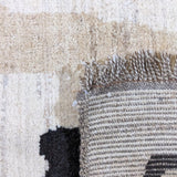 Hand-Knotted Wool Rug — Black Brushstrokes on Pale Beige | 8' × 9'11"