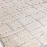 Hand-Knotted Wool Rug — Carved Ivory Cobblestones | 8'5" × 10'4"