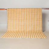 Hand-Knotted Wool-Blend Rug — Fine Beige Grid on Off-White | 8'2" × 9'11"