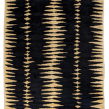 Hand-Knotted Wool Rug — Gold Zigzags on Black | 8'4" × 9'1"