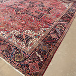 Heriz Rug — Brick Red & Midnight Blue | 10'9" × 14' - Rug the Rock - availableGeometricHand-knotted