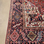 Heriz Rug — Brick Red & Midnight Blue | 10'9" × 14' - Rug the Rock - availableGeometricHand-knotted