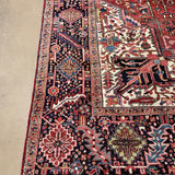 Heriz Rug — Brick Red & Midnight Blue | 10'9" × 14' - Rug the Rock - availableGeometricHand-knotted