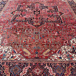 Heriz Rug — Brick Red & Midnight Blue | 10'9" × 14' - Rug the Rock - availableGeometricHand-knotted