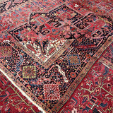 Heriz Rug — Brick Red & Midnight Blue | 10'9" × 14' - Rug the Rock - availableGeometricHand-knotted