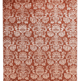 Ikat-Inspired Chobi Rug — Ivory Florals on Terracotta | 6'1" × 8'9"