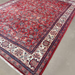 Mahal Rug — Ruby Red & Ivory | 9'7" × 13'3" - Rug the Rock - availableFloralHand-knotted
